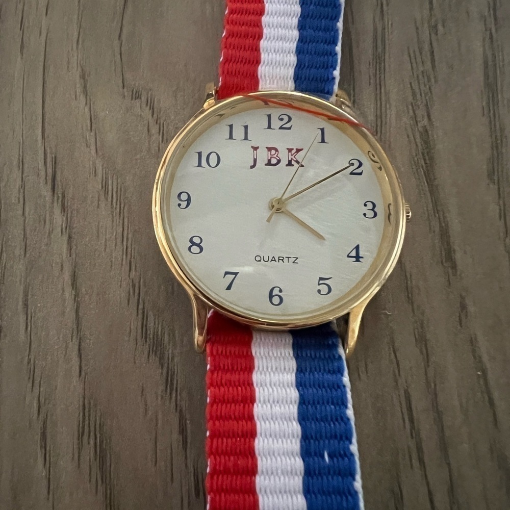 Vintage Camrose and Kross Jacqueline Kennedy Patriotic Campaign Watch